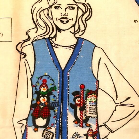 Fabric Panel Tuxedo Junction Vest Cut & Sew - Picture 1 of 5